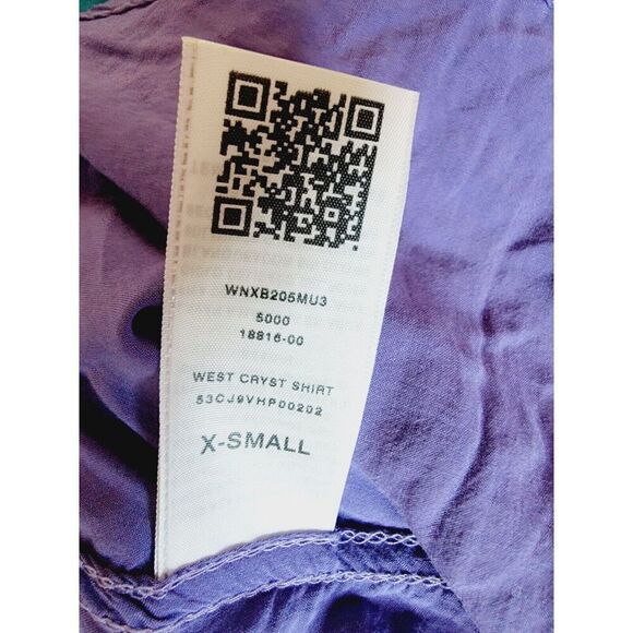 True Religion XS Pearl Snap Western Buttoned Shirt Crystal Logo Pockets Purple - Picture 9 of 10